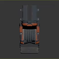 Futuristic Orange And Black Gaming Chair With Logo On Backrest And Ergonomic Armrests