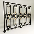 Wrought Iron Fence With Intricate Black And Gold Decorative Patterns And Ornate Designs
