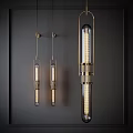 Modern Brass Wall Sconces With Long Tube Lights And Geometric Frame On Dark Wall