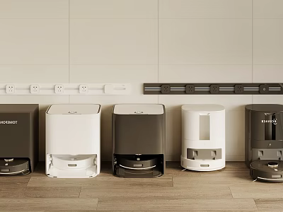 Smart Robot Vacuum Cleaners In Neat Indoor Space 3d model
