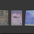 Ornamental Display Sign Set with Multiple Stands for Exhibition Event Information Presentation