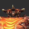 Mythical Spiked Armor Creature With Fiery Lava Base And Rock Elements
