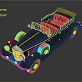 Elegant Vintage Convertible Car With Brown Soft Top And Chrome Accents