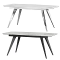 Modern Dining Tables With Modern Design Metal Wooden Legs And White Gray Tops