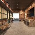 Traditional Grain Store Interior With Wooden Shelves And Grain Bag Displays