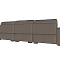 Modern Three Seater Leather Sofa With Light Beige Plush Cushions And Stitched Design