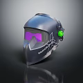 PAVLOV Metallic Helmet Featuring Purple Tinted Visor And Green Illuminated Button