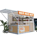 Youhaoshi Market Stall With Transparent Fences Canopy Plants And Product