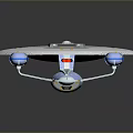 Detailed Starship Model Featuring Disc Shaped Hull And Twin Engines For Space Exploration