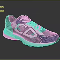 Modern Colorful Casual Sports Sneakers With Blue Purple White Black Design And CD Logo