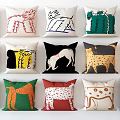Colorful Decorative Throw Pillows With Various Animal Patterns And Designs 3d model