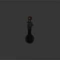 Black Tactical Rifle with Drum Magazine Scope Muzzle Device and Engraved Details
