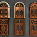 Various Wooden Double Doors With Arched Top And Carved Decorative Designs