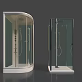 Modern Shower Sauna Enclosures With Curved And Square Glass Designs For Bathroom