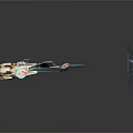 Futuristic Spaceships Flying With Blue Light Beams Energy Bursts And Reflective Surfaces