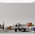 Modern Sofa Coffee Table Combination Multiplayer Sofa Coffee Table Combination 3d model