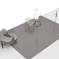 Iron Art Furniture In Modern Interior With Sofa And Lights