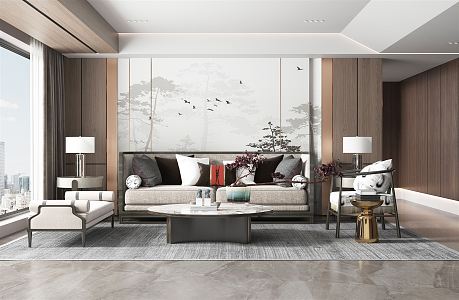 New Chinese Living Room 3d model