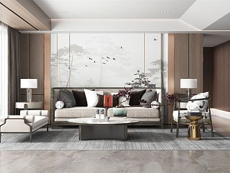 New Chinese Living Room 3d model