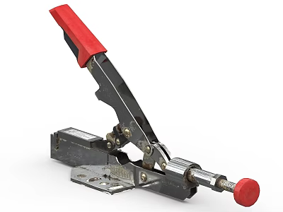 Industrial Equipment Quick Release Toggle Clamp With Red Handle And Metal Construction 3d model