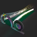 Innovative Modern Event Gateway Featuring Curved Structure LED Lighting And Entrance Emblem