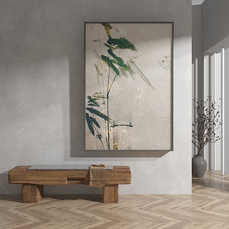 New Chinese Plant Painting Abstract Decorative Painting 3d model