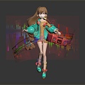 Modern Game Character Dance Girl Dancing Girl Disco Dancing Girl 3d model