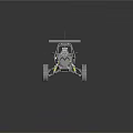 Off Road Buggy Featuring Number 28 Large Tires Open Frame And Suspension System