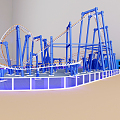 Modern roller coaster 3d model