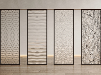 Glass Partition Glass Screen Carved Glass Partition Water Corrugated Glass Partition Decorative Glass 3d model