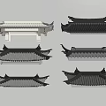 Traditional Chinese Architectural Roof Components With Eave Designs And Tile Details