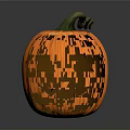 Orange Jack o Lantern With Carved Face Green Stem And Halloween Decoration