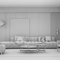 Modern sofa coffee table combination 3d model