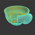 Creative White Cup Shaped Living Item With Yellow Interior And Handle