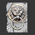 Ornate Lion Head Door Knocker With Vintage Metal Craft And Decorative Ring