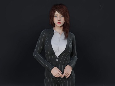 Woman Business Woman Front Desk Woman 3d model