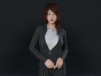 Woman Business Woman Front Desk Woman 3d model