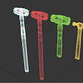 Different Types of Hardware Hammers With Wooden Handles and Steel Heads