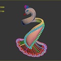 Modern Ring Peacock Ring Women's Ring Wedding Ring Ring Ring Gold Ring 3d model