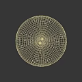 Beige Textured Wall Components With Round Object On Wooden Table