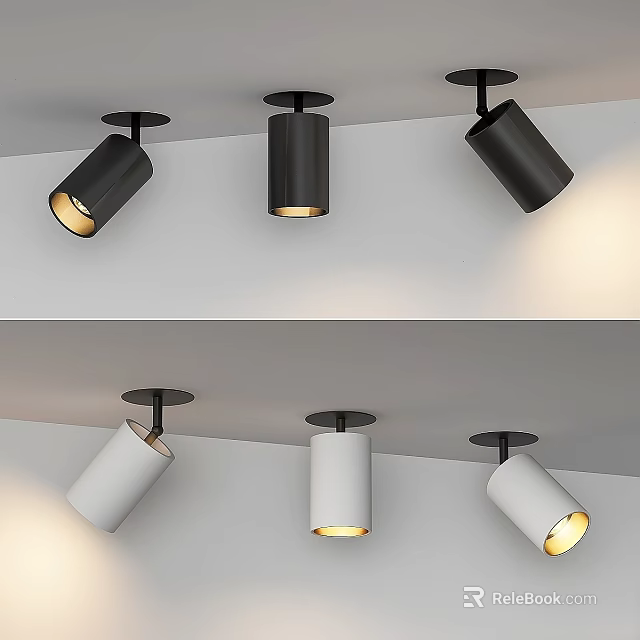 Modern Black White Downlights And Spotlights Ceiling Lighting Fixtures For Home 3d model 