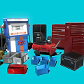 Efficient Display Shelves for Tool Storage with Cabinets Toolboxes Parts Bins and Tires
