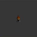 Red And Orange Spotted Fish 3D Modeled Aquatic Animal On Reflective Surface