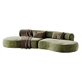 Modern Modular Sofa Set With Decorative Pillows Throw Blanket And Color Options