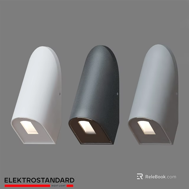 Modern Outdoor Wall Lights in White Black and Gray with Illuminated Design 3d model 