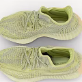 Light Green Casual Sports Sneakers With Knitted Upper And Transparent Sole Design