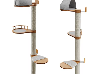 Cat Trees With Multi Level Platforms Scratching Posts And Perches 3d model