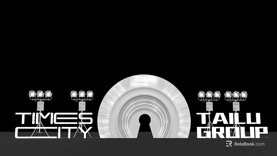 MESS CITY TAIL GROU Circular Arch Photo Check In Spot With Lighting 3d model 