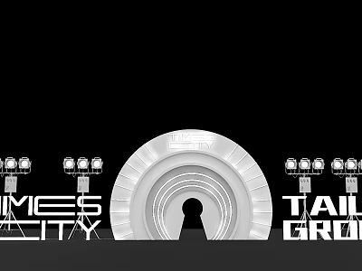 MESS CITY TAIL GROU Circular Arch Photo Check In Spot With Lighting 3d model