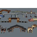 Traditional Chinese Memorial Archway Designs With Various Roof Styles And Wooden Structures